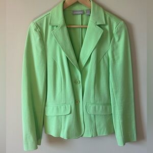 Nordstrom Women’s Blazer Size 6 Lime Green Long Sleeve Button Front Cotton Blend